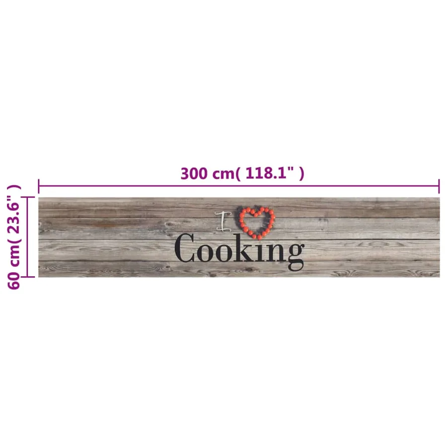 Tapis de cuisine lavable impression cuisine gris 60x300 cm - 5