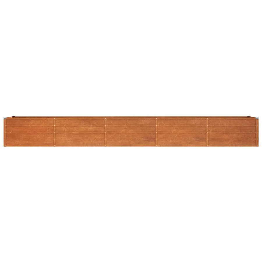 Lit surélevé de jardin rouillé 400x80x45 cm acier corten - 4