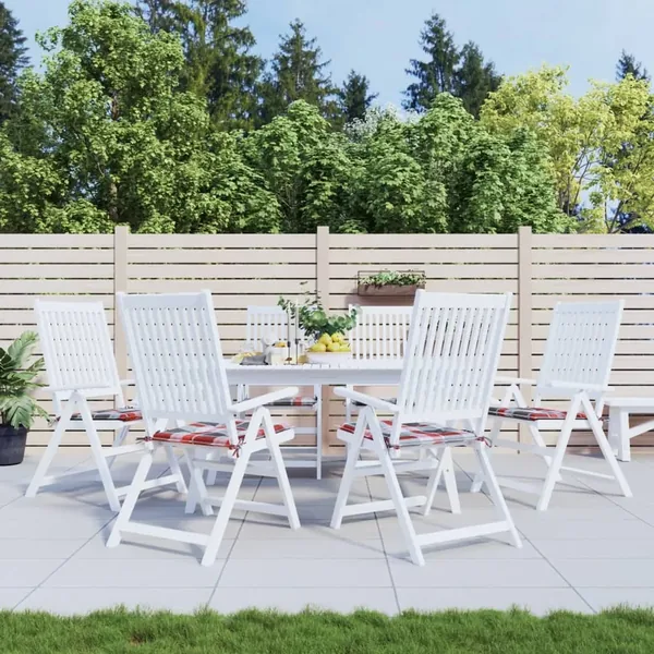 Coussins de chaise de jardin lot de 6 carreaux rouges 40x40x4cm