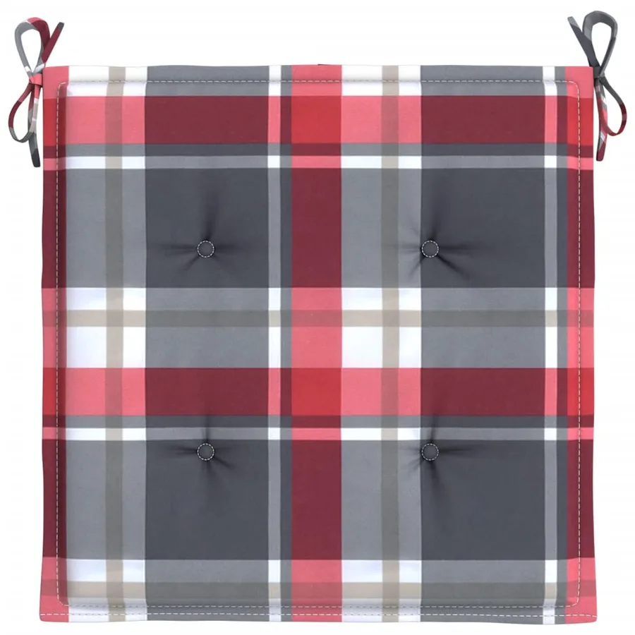 Coussins de chaise de jardin lot de 6 carreaux rouges 40x40x4cm - 5