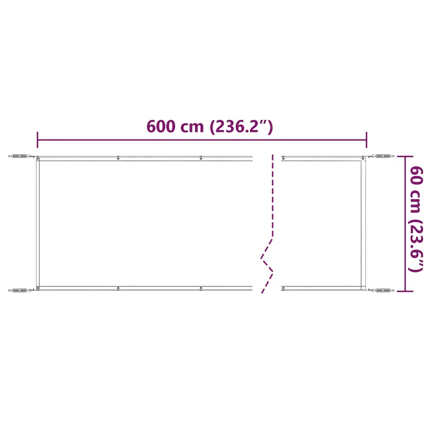 Auvent vertical Anthracite 60x600 cm Tissu oxford - 6