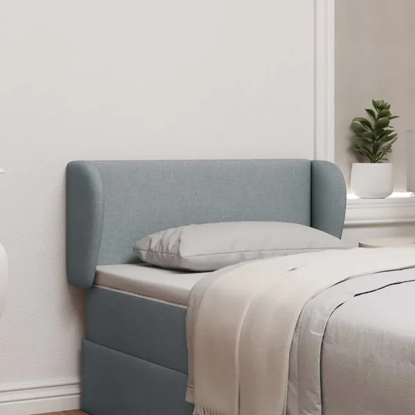 Oreille de tête de lit Gris clair 40 x 23 x 6 cm tissu