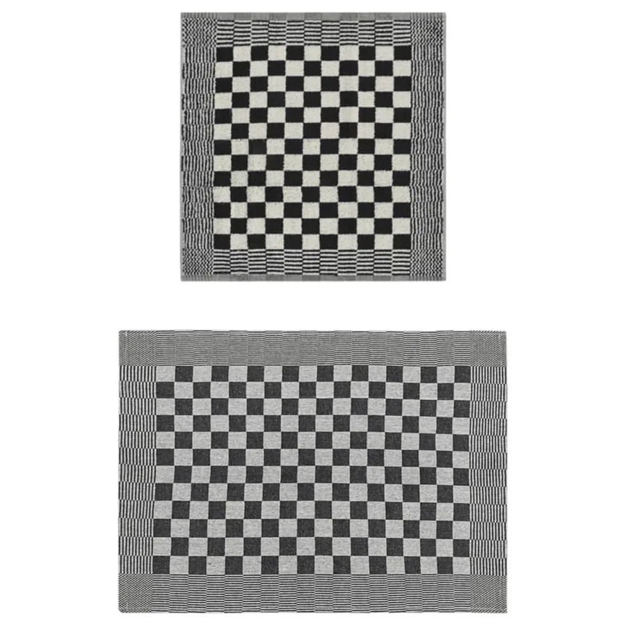 Ensemble de serviettes 50 pcs noir et blanc coton - 2