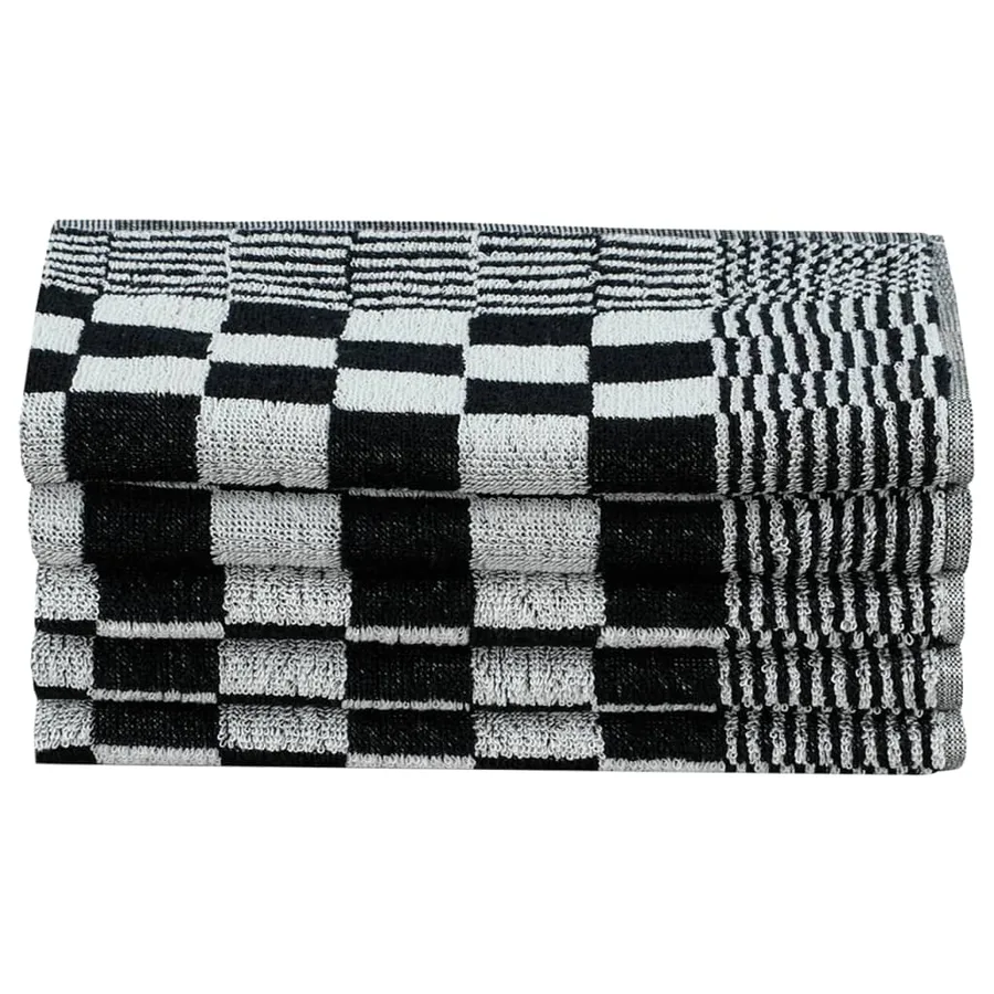 Ensemble de serviettes 50 pcs noir et blanc coton - 6