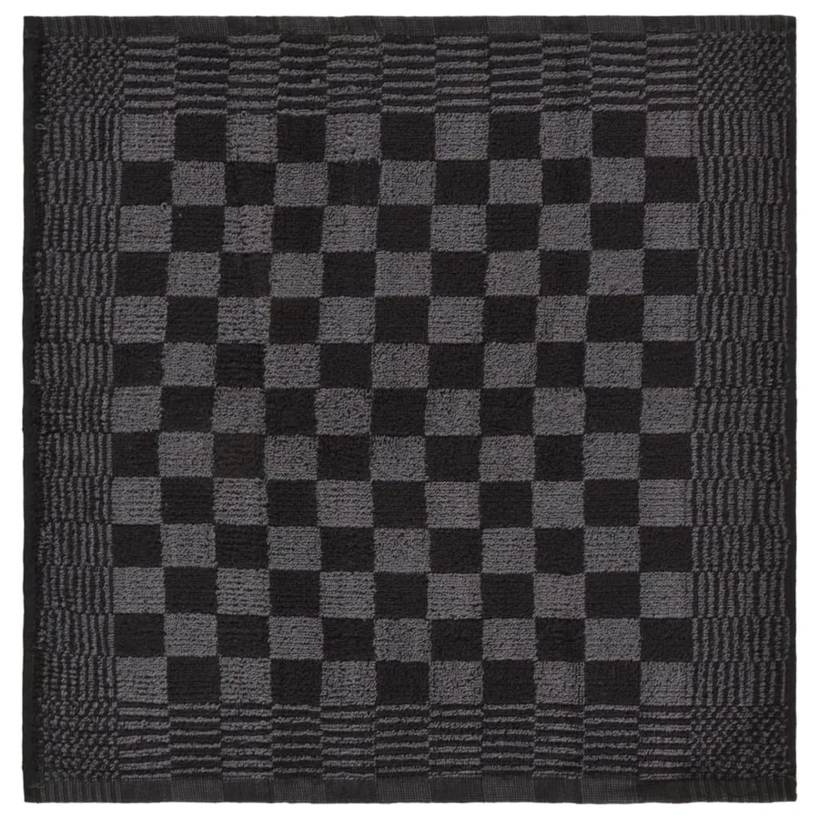 Ensemble de serviettes 10 pcs noir et gris coton - 10