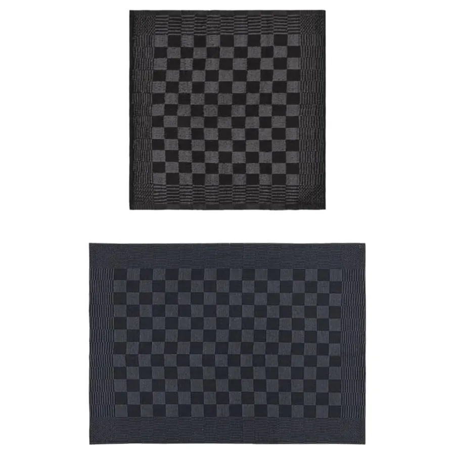 Ensemble de serviettes 10 pcs noir et gris coton - 2