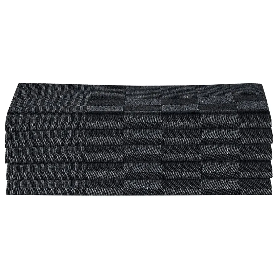 Ensemble de serviettes 10 pcs noir et gris coton - 5