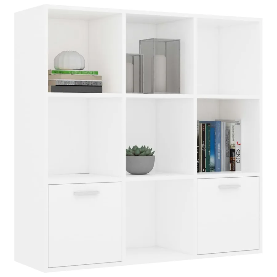 Bibliothèque Blanc 98x30x98 cm Bois d’ingénierie - 3
