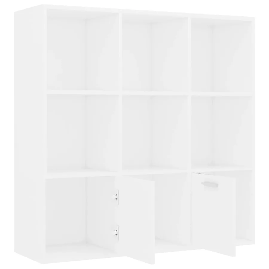 Bibliothèque Blanc 98x30x98 cm Bois d’ingénierie - 5