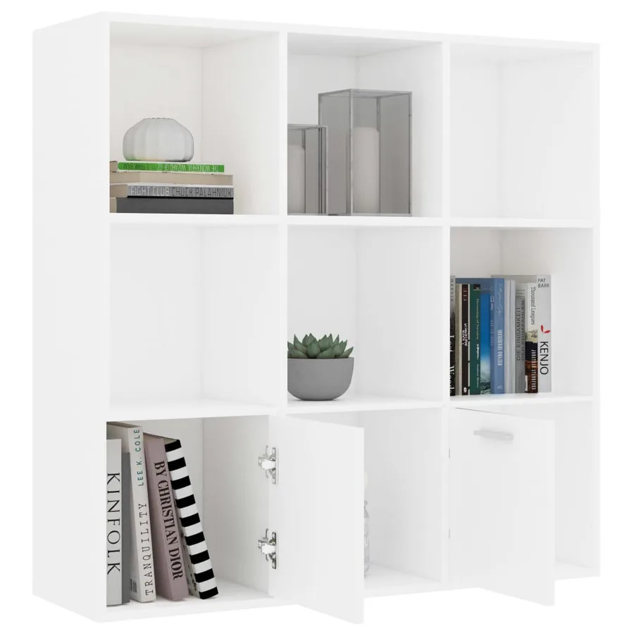 Bibliothèque Blanc 98x30x98 cm Bois d’ingénierie - 6