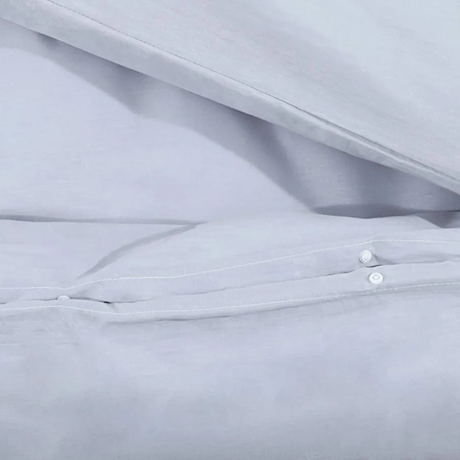 Ensemble de housse de couette Gris 155x220 cm Coton - 8