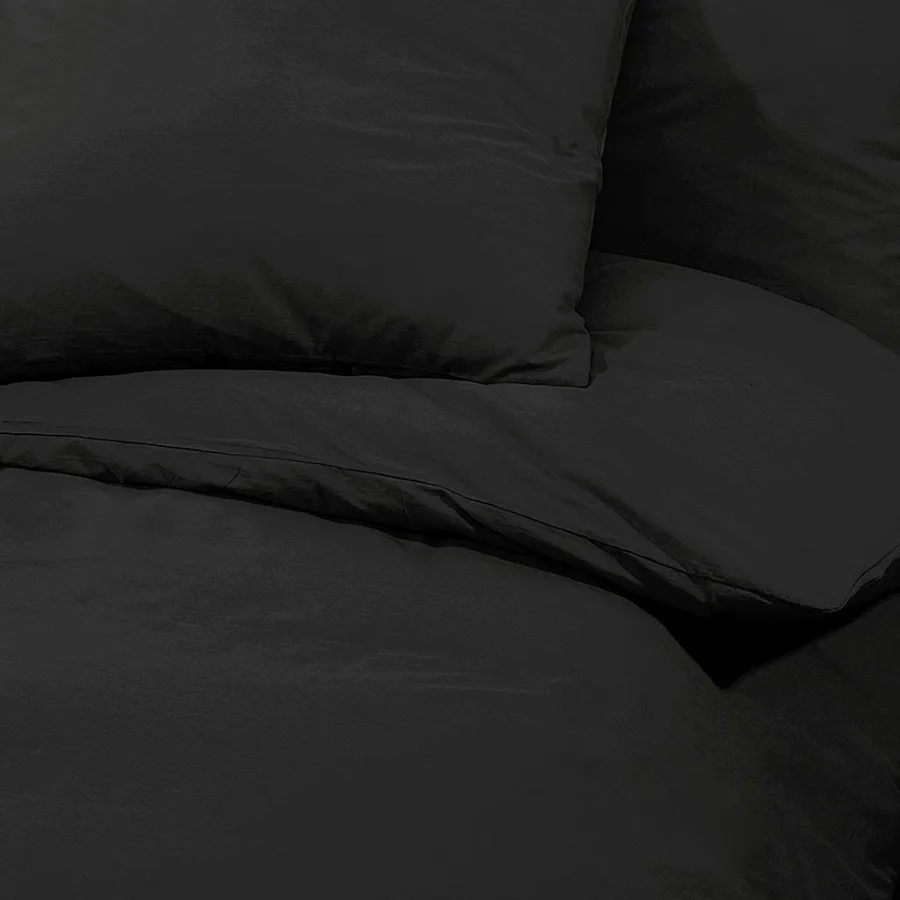 Ensemble de housse de couette Noir 240x220 cm Microfibre légère - 7