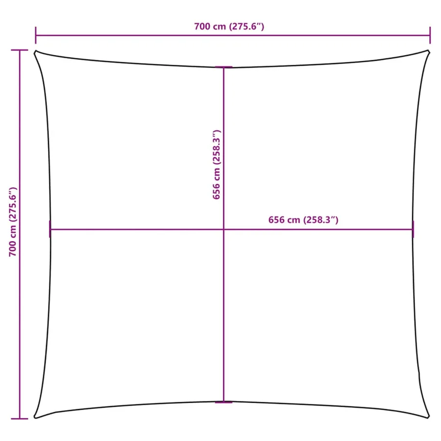 Voile de parasol Tissu Oxford carré 7x7 m noir - 10