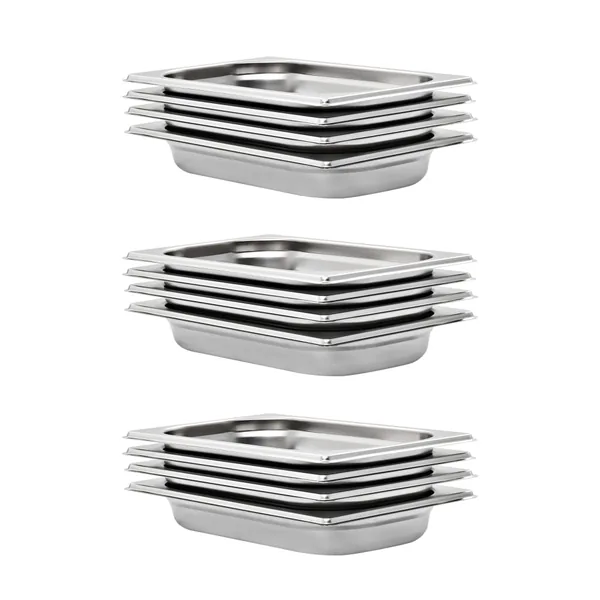 Récipients Gastronorm 12 pcs GN 1/4 40 mm Acier inoxydable