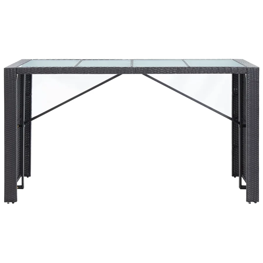 Ensemble de bar d'extérieur 9 pcs Résine tressée Noir - 3