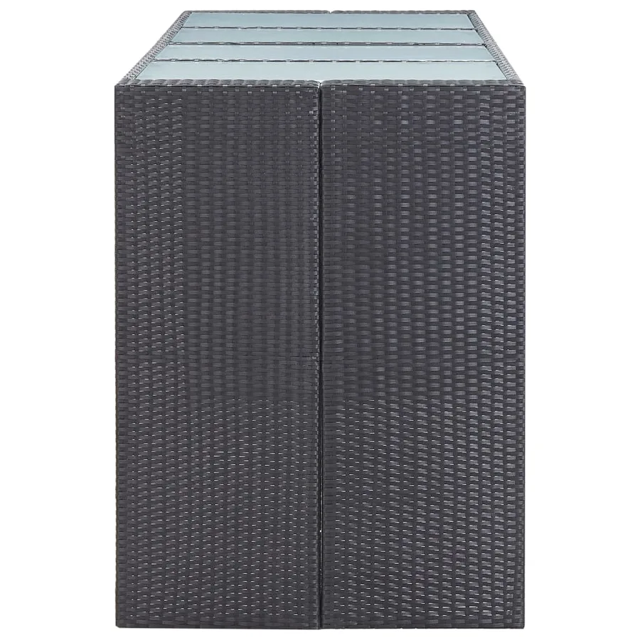 Ensemble de bar d'extérieur 9 pcs Résine tressée Noir - 4