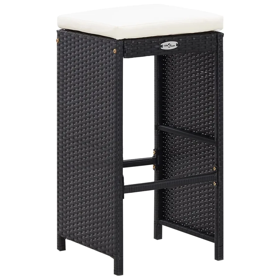 Ensemble de bar d'extérieur 9 pcs Résine tressée Noir - 5