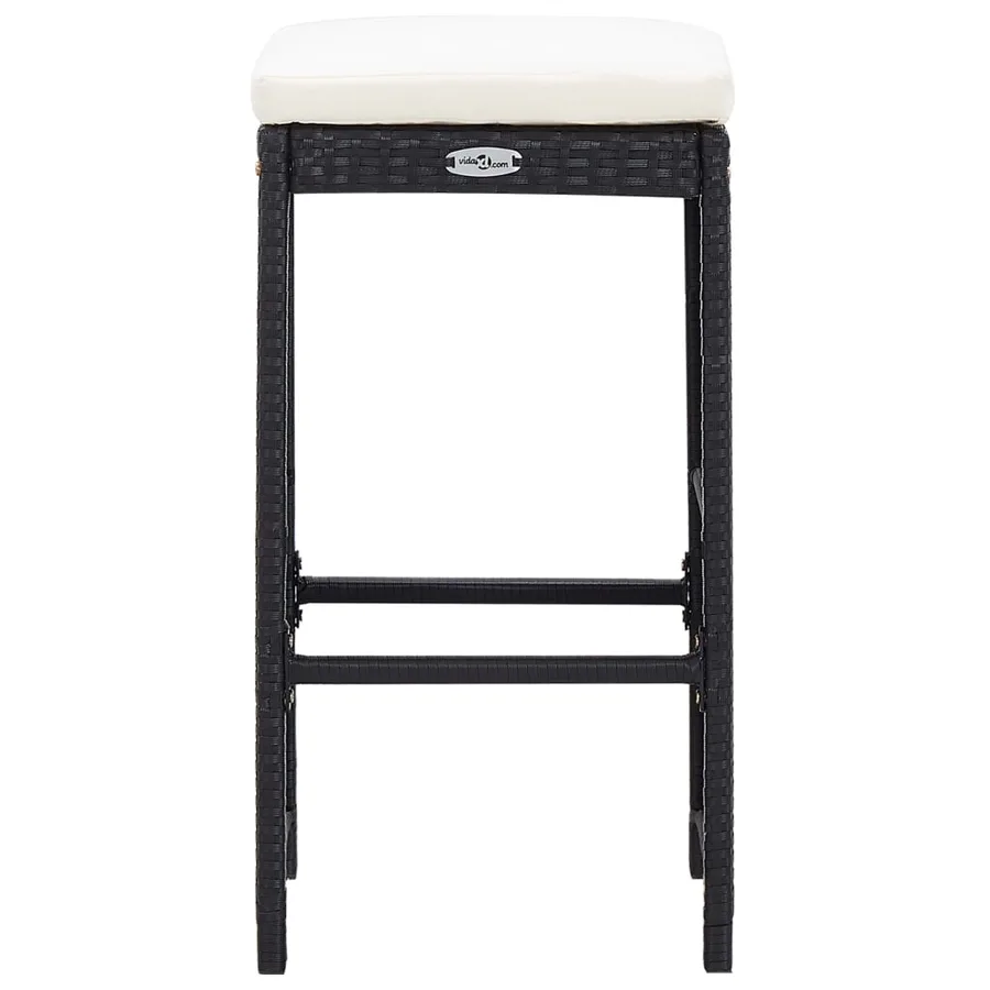 Ensemble de bar d'extérieur 9 pcs Résine tressée Noir - 6