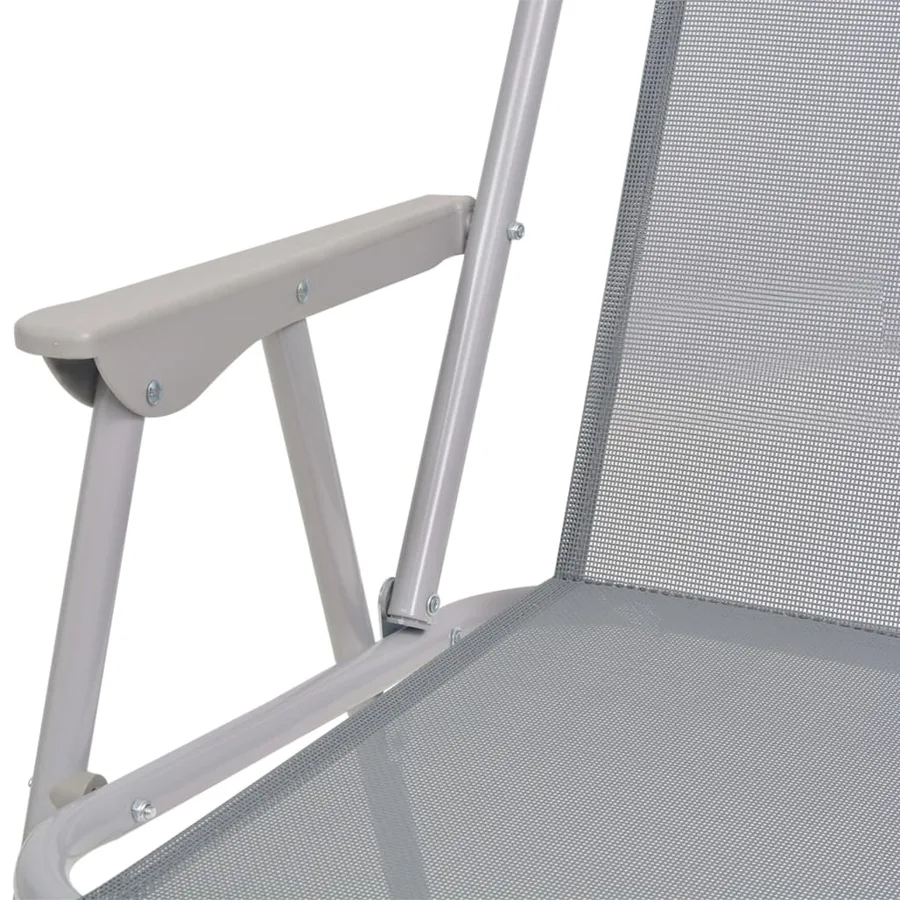 Ensemble à manger d'extérieur 6 pcs Acier et textilène Gris - 10