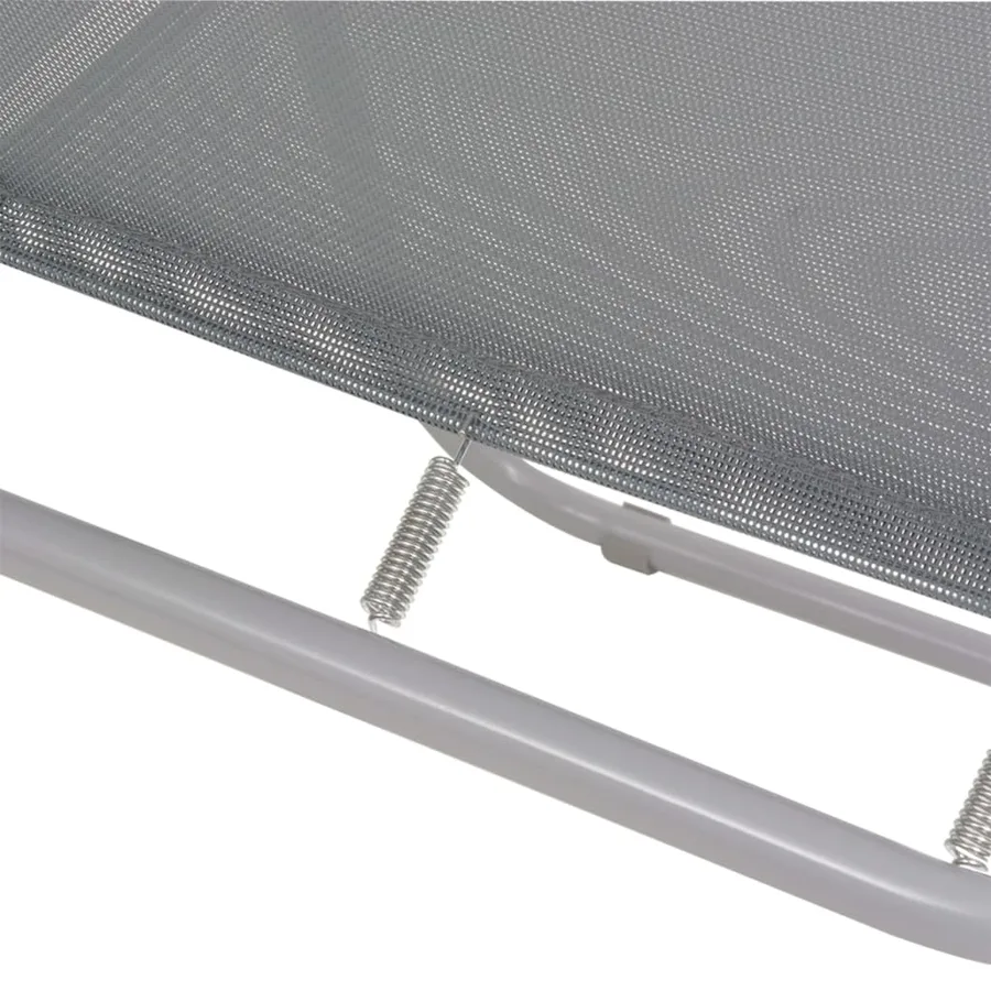 Ensemble à manger d'extérieur 6 pcs Acier et textilène Gris - 11