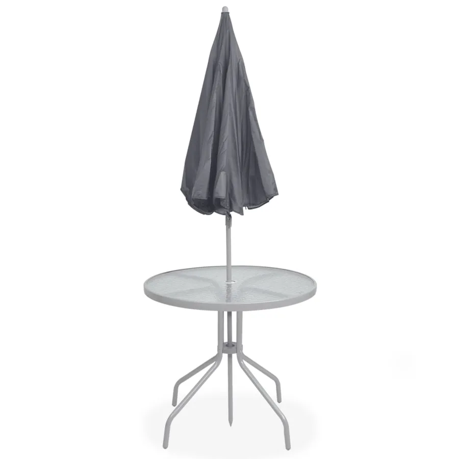 Ensemble à manger d'extérieur 6 pcs Acier et textilène Gris - 13