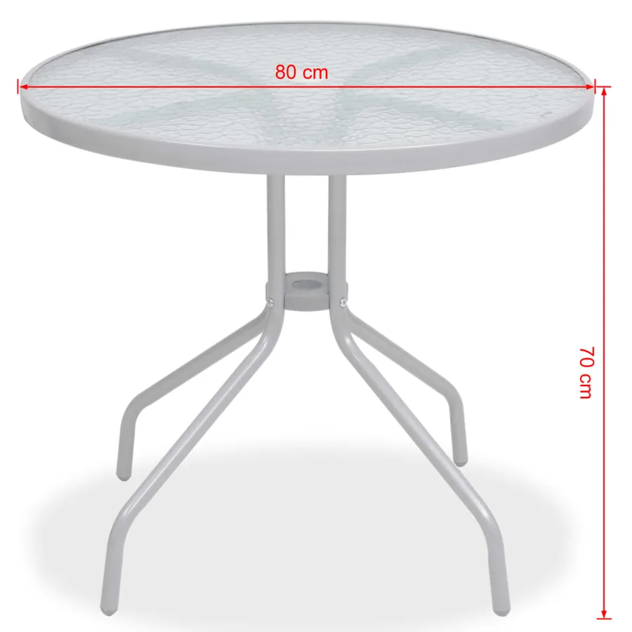 Ensemble à manger d'extérieur 6 pcs Acier et textilène Gris - 16