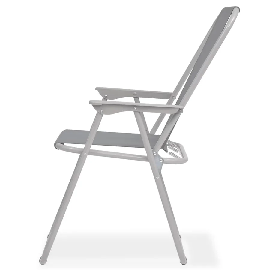 Ensemble à manger d'extérieur 6 pcs Acier et textilène Gris - 8