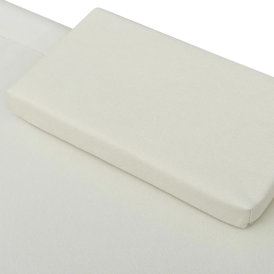 Lit de jardin crème 200x90 cm acier - 5