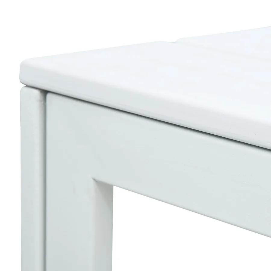 Table basse Blanc 78x78x74 cm PEHD Aspect de bois - 4