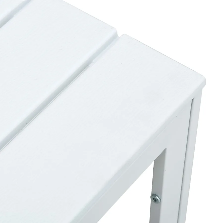 Table basse Blanc 78x78x74 cm PEHD Aspect de bois - 5