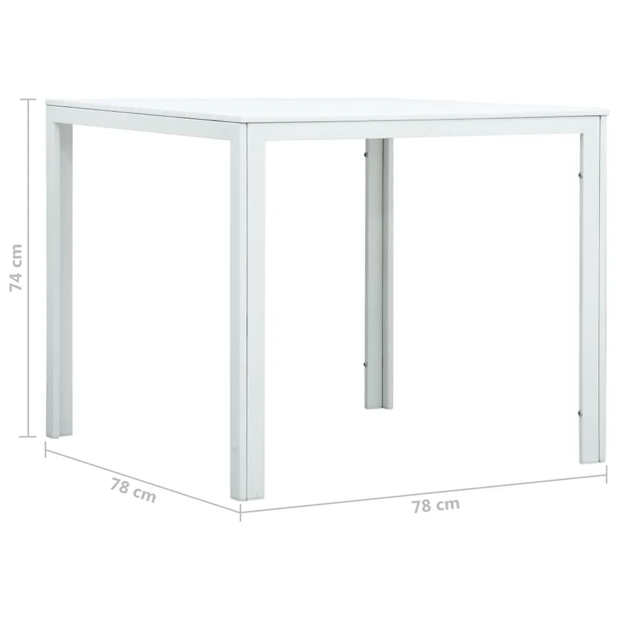 Table basse Blanc 78x78x74 cm PEHD Aspect de bois - 8