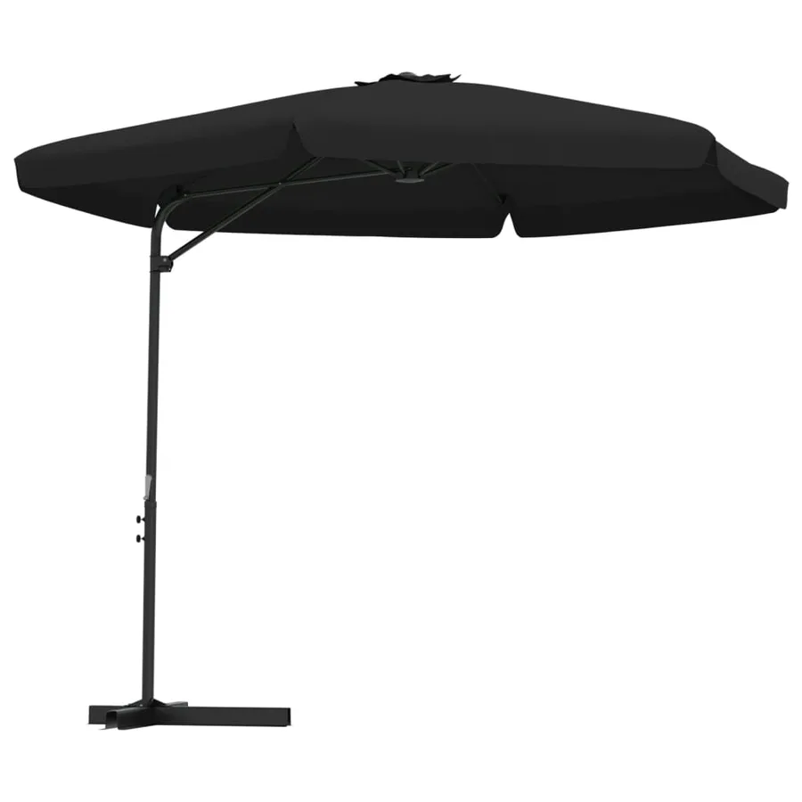 Parasol de jardin avec mât en acier 300 cm Noir - 2