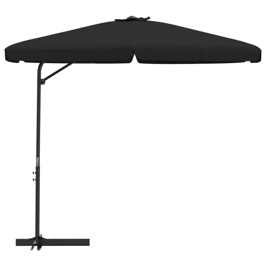 Parasol de jardin avec mât en acier 300 cm Noir - 3