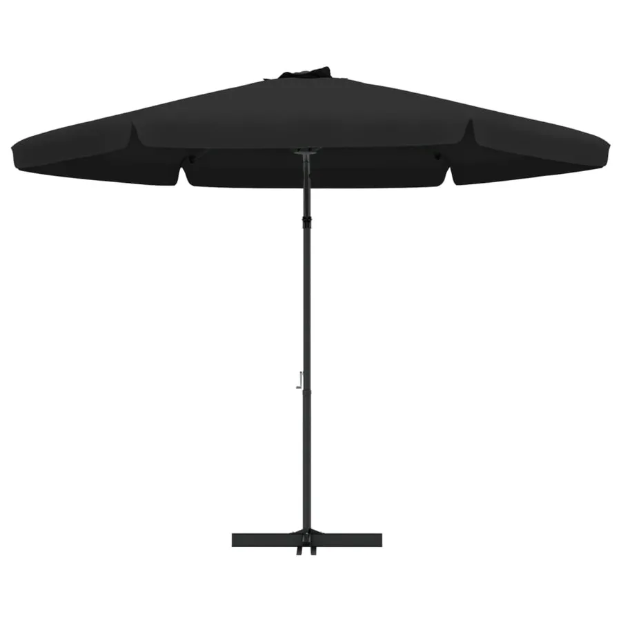 Parasol de jardin avec mât en acier 300 cm Noir - 4