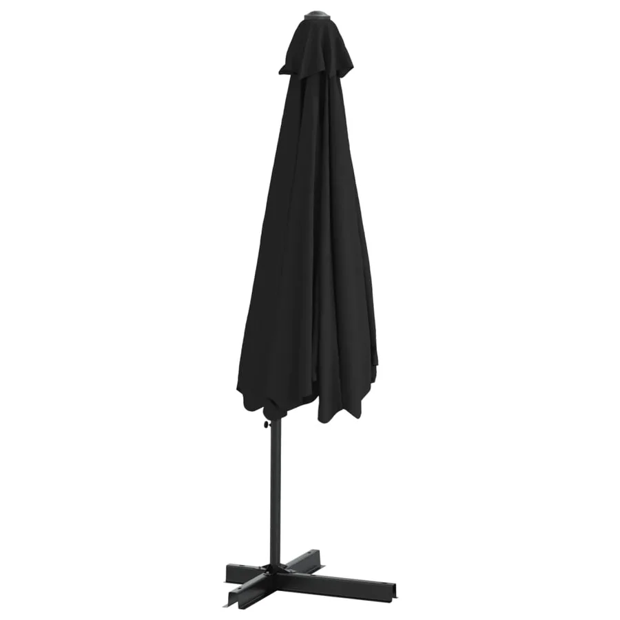 Parasol de jardin avec mât en acier 300 cm Noir - 5