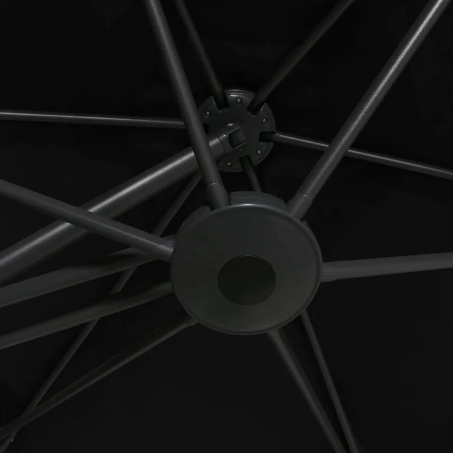Parasol de jardin avec mât en acier 300 cm Noir - 7