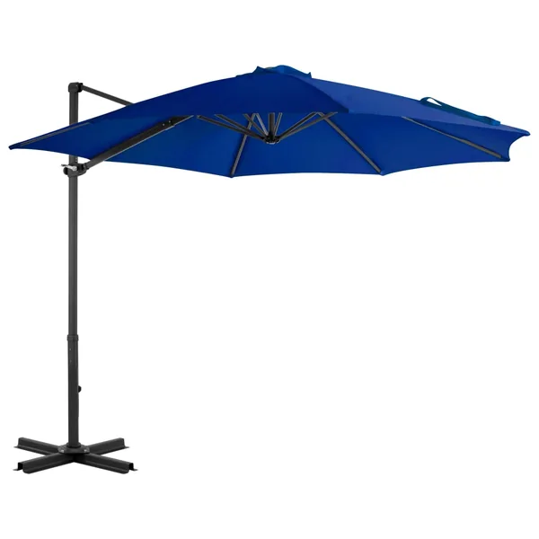 Parasol de jardin en porte-à-faux mât en aluminium bleu azuré