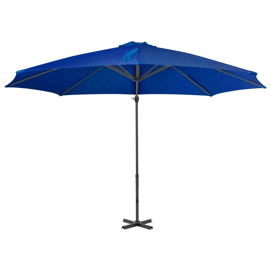 Parasol de jardin en porte-à-faux mât en aluminium bleu azuré - 2