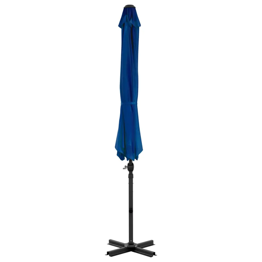 Parasol de jardin en porte-à-faux mât en aluminium bleu azuré - 3