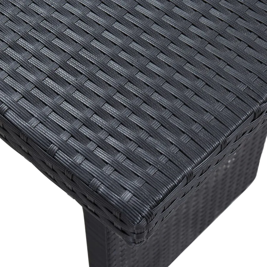Salon de jardin 3 pcs avec coussins Résine tressée Noir - 7