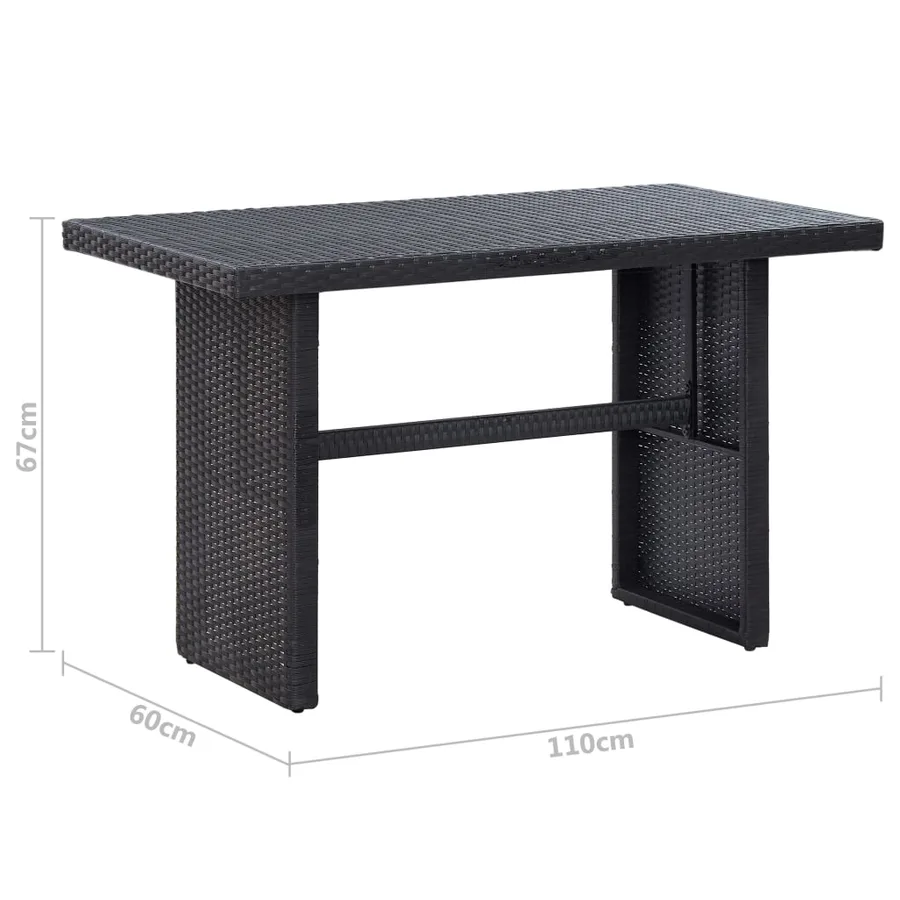 Salon de jardin 3 pcs avec coussins Résine tressée Noir - 9