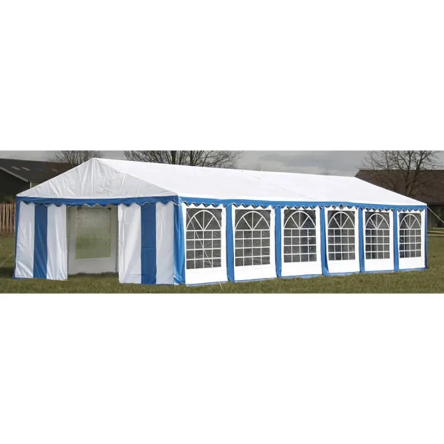 Dessus de tente de réception avec panneaux 12x6 m Bleu et blanc