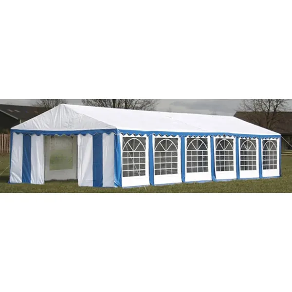Dessus de tente de réception avec panneaux 12x6 m Bleu et blanc
