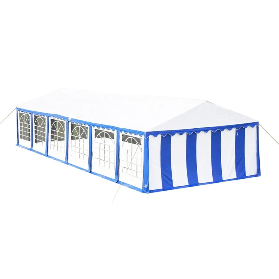 Dessus de tente de réception avec panneaux 12x6 m Bleu et blanc - 2