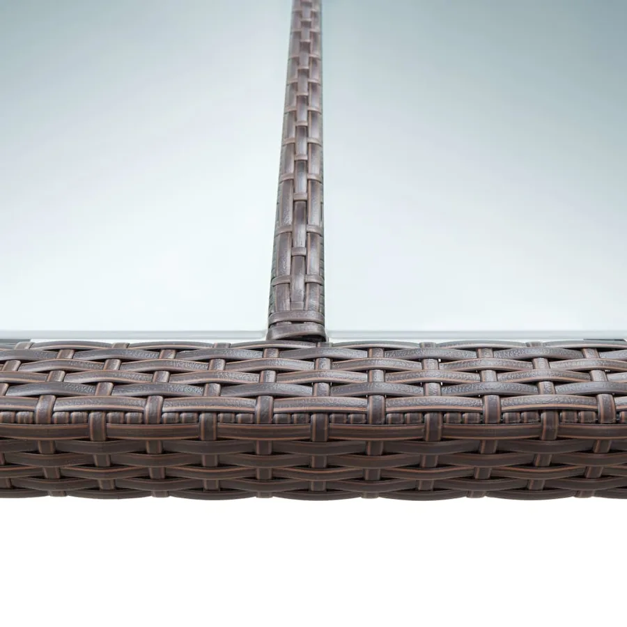 Table à dîner d'extérieur Marron 200x150x74 cm Résine tressée - 4