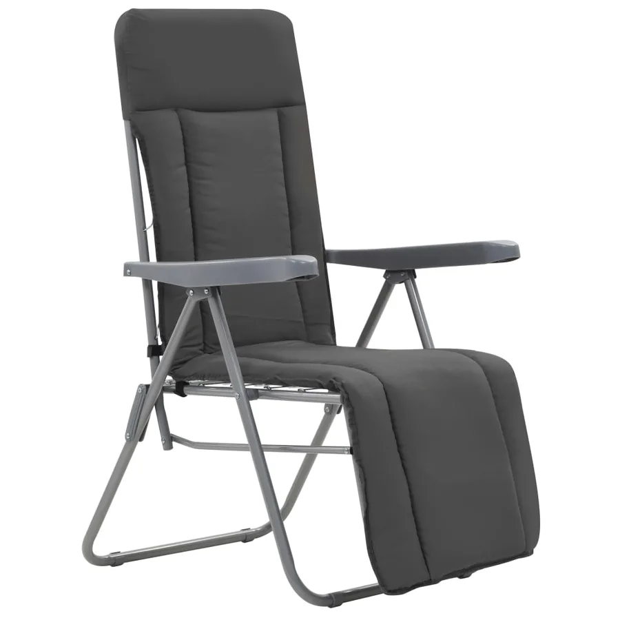 Chaises pliables de jardin avec coussins lot de 2 Gris - 2