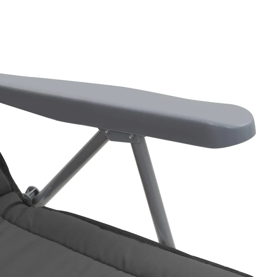 Chaises pliables de jardin avec coussins lot de 2 Gris - 8