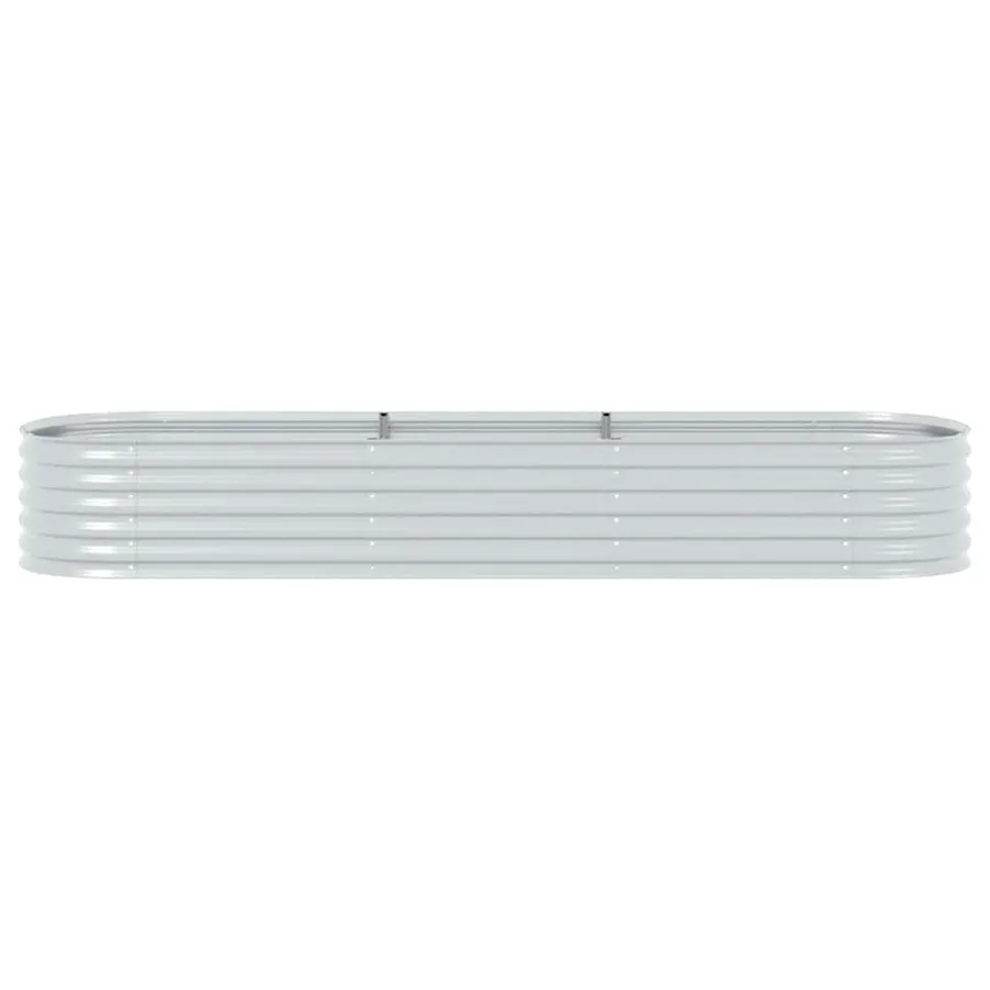 Lit surélevé de jardin 320x80x44 cm Acier galvanisé Argenté - 5