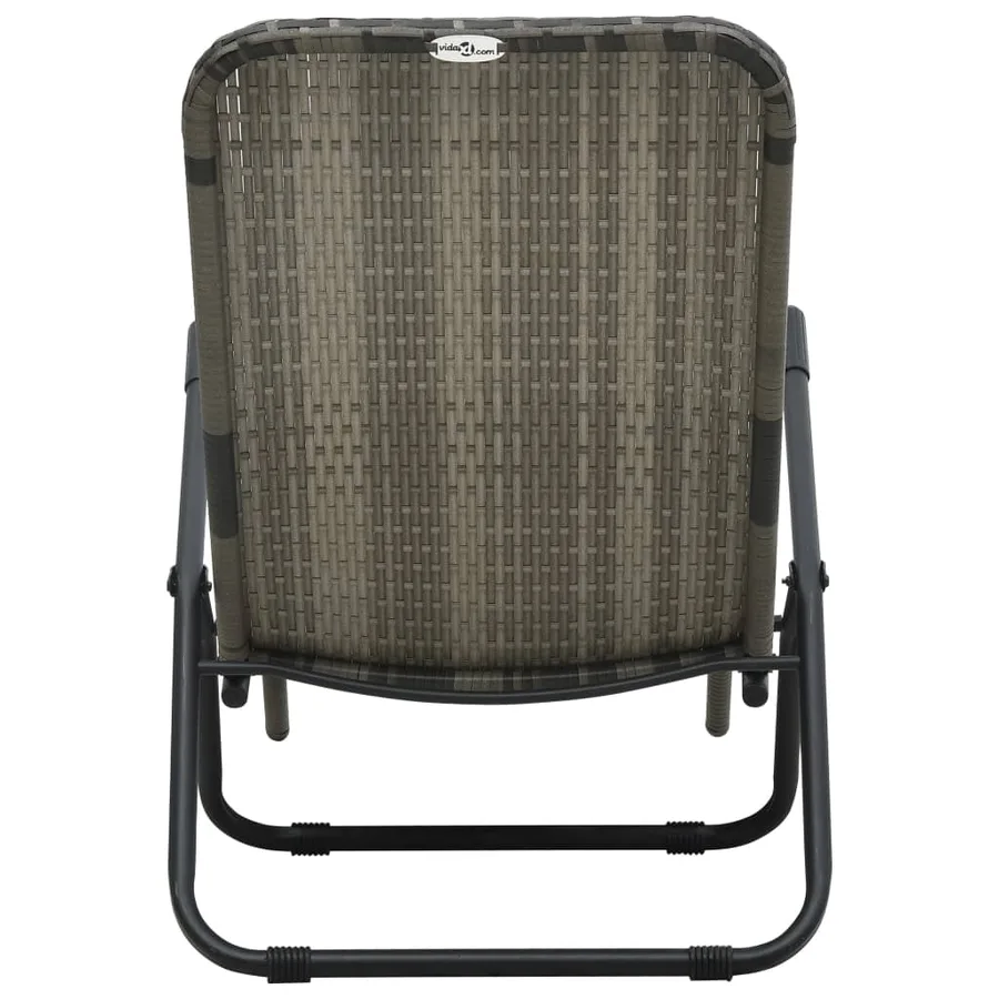 Chaise longue pliable résine tressée marron - 11