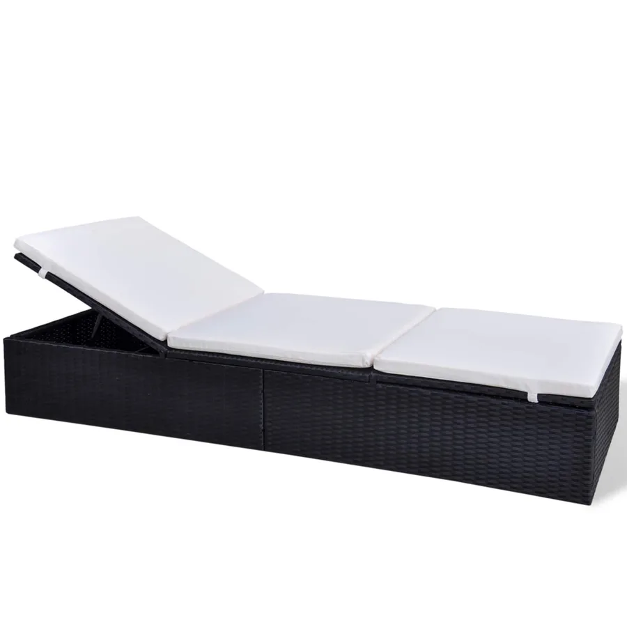 Chaise longue Noir polyrotin - 2